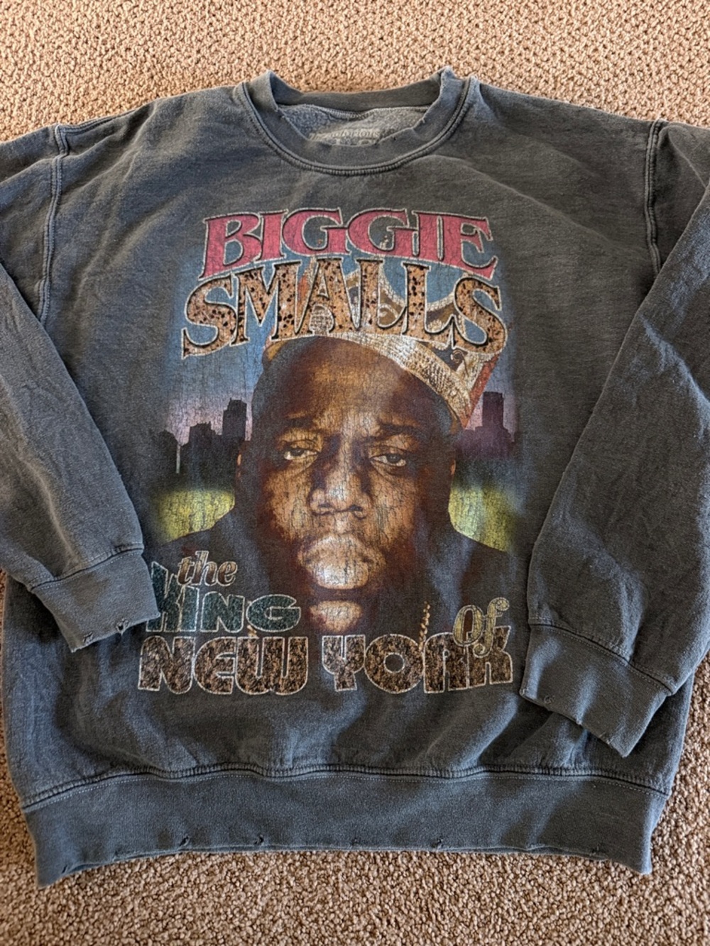Notorious B.I.G. Biggie Smalls Sweatshirt Small Dark Grey “It Was All a Dream”